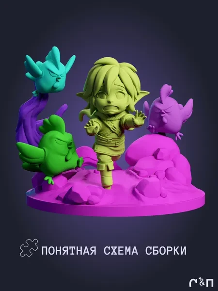 Линк Link Chibi из игры Зельда Zelda под покрас 6,5 см Линк Link Chibi из игры Зельда Zelda под покрас 6,5 см