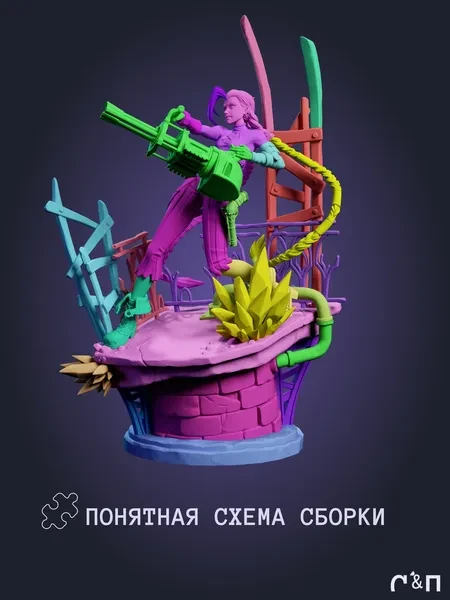 Джинкс Jinx из аниме Аркейн Arcane под покрас 30 см Джинкс Jinx из аниме Аркейн Arcane под покрас 30 см
