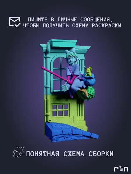 Кики Kiki из аниме Ведьмина служба доставки Kiki s Delivery Service под покрас 20.4 см Кики Kiki из аниме Ведьмина служба доставки Kiki s Delivery Service под покрас 20.4 см