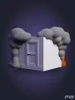 чибик Это нормально из мема мем This Is Fine под покрас 7 см